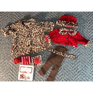 American Girl Bitty Baby Chocolate Cherry Outfit Shoes Presents Coat‎ Hat 2005